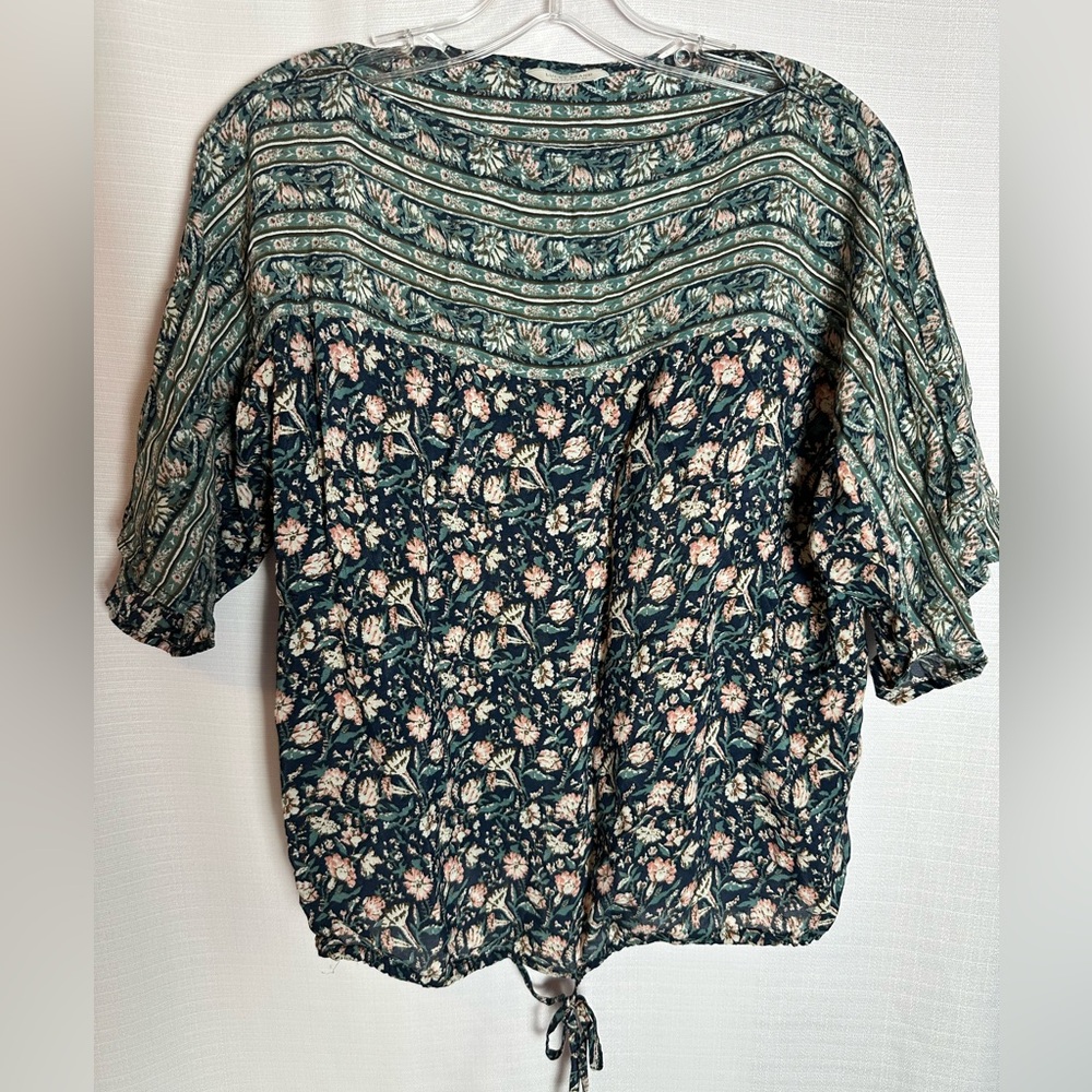 Floral Green and Pink Women's Top